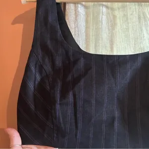 Avec‎ Les Filles Pinstripe Corset Top Tank Charcoal Black Sleeveless NWT Size M thumbnail 3
