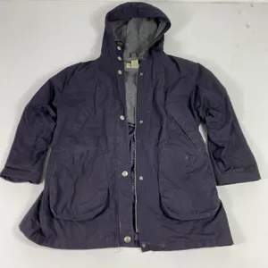 Eddie Bauer Coat Womens Medium‎ Blue Hooded Fleece Lined Insulated Parka Warm thumbnail 1