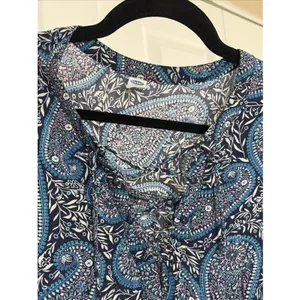 Old Navy Lace Up Paisley Shift Dress Womens Size XL Boho Floral Breezy Festival thumbnail 3