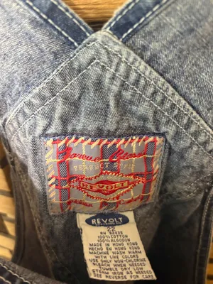 Revolt Denim Short Overalls Size 22 Blue thumbnail 9