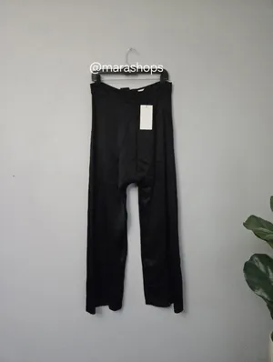 Zara Asymmetric Satin Effect Black Pants thumbnail 4