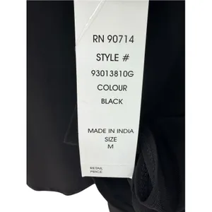 Coco Bianco Black Top M Rhinestone Sporty Stripe Flared Bell Sleeve Blouse NWT thumbnail 5