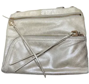 Hobo Cassie Leather Convertible Crossbody Shoulder Bag Distressed Metallic M thumbnail 1