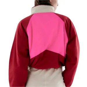 Zara Cropped Shearling Retro Colorblock Jacket M thumbnail 6