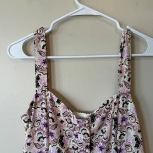 Z Supply EVEREVE Floral Midi Dress M Smocked Back Button Front Boho‎ Cottagecore thumbnail 3