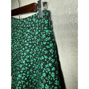 ZARA Floral Skater Mini flare Skort Black Green Womens Size M thumbnail 3