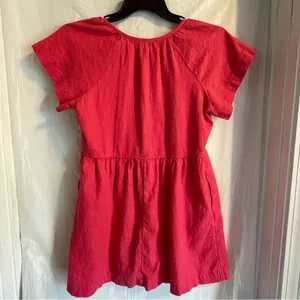 Universal Thread Pink Linen‎ Blend V-Neck Babydoll Mini Dress Women’s Sz Small thumbnail 2