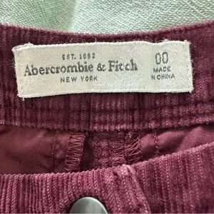 Abercrombie & Fitch Women’s Burgundy Y2K Button-Up Corduroy Skirt Size 00 thumbnail 4