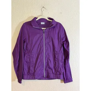 Columbia Windbreaker Jacket Womens M Purple Full Zip Hooded Outdoor XL3156 thumbnail 7