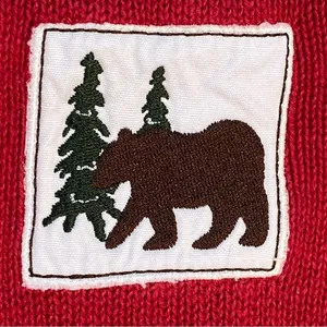 Vintage Breckenridge Grandma 1/4 Zip Turtleneck Fir Tree Sweater Red Size XL thumbnail 10
