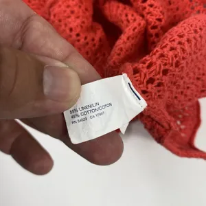 Gap Sweater Womens Medium Red Linen Cotton Open Knit Pullover Lightweight Sheer thumbnail 5