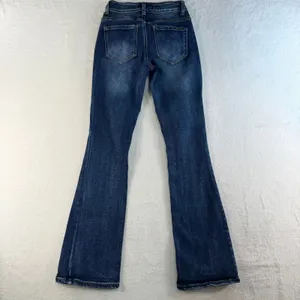 Disclosure 0/24 Jeans Flare Bootcut Dark Wash Stretch Denim Pant Blue Flattering thumbnail 9