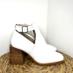 NWT Free People Shoes Brady Buckle leather white Bootie Cut Out ankle boots thumbnail 5