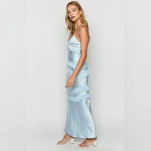 Beginning Boutique Inara Blue Ruffle Maxi Dress - Size 12 thumbnail 8