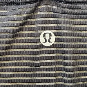 Lululemon see through Black Striped Women's Top grunge chic modern size 8 thumbnail 5