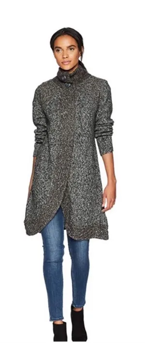 Prana Angelica Duster Cardigan, Wool Mohair Blend, Long Line, Heather Charcoal thumbnail 1