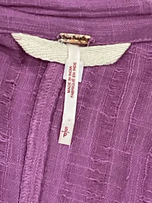 Free People Lavender-Pink Button-Front Linen Jumpsuit with Tie Belt thumbnail 7