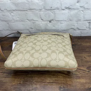 Coach Rowan File Bag In Signature‎ Canvas Light Khaki Light Saddle CS192 Purse thumbnail 3