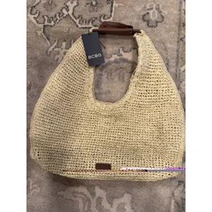 BCBGMAXAZRIA Woven Raffia Shoulder Bag In Brown NWT READ $128 thumbnail 7
