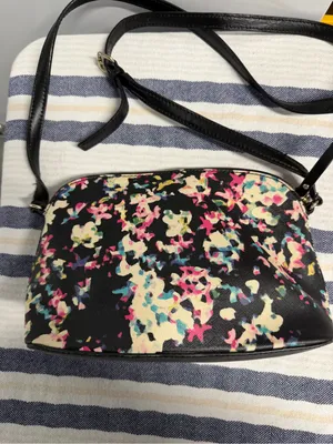 Kate Spade New York Floral Crossbody Bag Black Multi Satchel Purse thumbnail 3