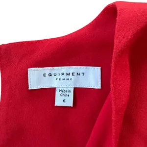 NEW Equipment Twist Front Midi Dress Red-Orange thumbnail 5