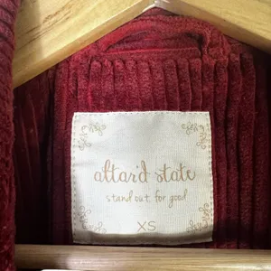 Altar'd State Corduroy Double Breasted Blazer Womens XS Red 100% Cotton Holiday thumbnail 5