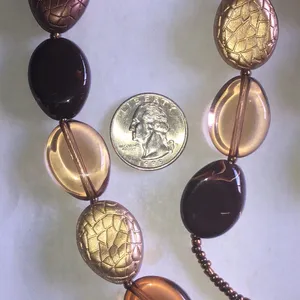 Neutral Multicolor Brown Boho Chunky Beaded Necklace thumbnail 4