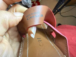 Coach Pink Leather Harlan Crossover Sandals thumbnail 8