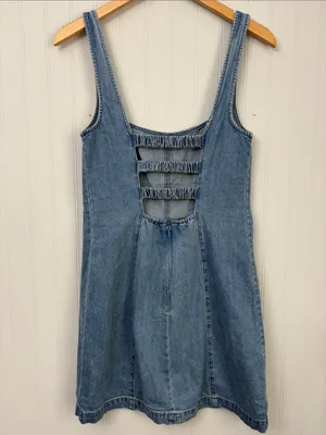 Show Me Your MuMu Steph Mini Dress Women Size Small Blue thumbnail 2