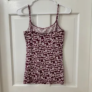 Y2K Style Foxes Print‎ Maroon Preppy Funny Aeropostale Favorite Cami Tank Sz M thumbnail 3