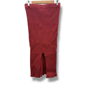 Lulus Ribbed Knit Midi Skirt Womens Large Rust Red‎ Back Slit ME3620 thumbnail 2