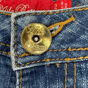 Vintage Apple Bottoms Y2K Jeans Womens 34x34 9/10 Blue Gold Accents Low Rise thumbnail 6