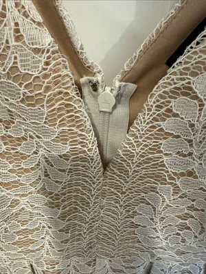 Lulu's Beige and White Lace Fit-and-Flare Mini Dress- small thumbnail 5
