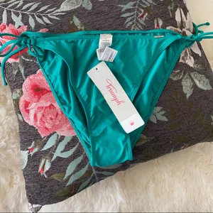 Triumph Teal Tie String Bikini Bottoms NWT Size L thumbnail 9