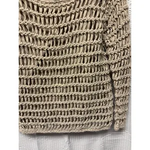 John Paul Richard‎ Women's Sweater Petite SZ S Beige Fisherman Mesh Open Knit thumbnail 3
