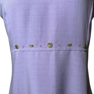 Vintage CLC Pastel‎ Lavender Purple Floral Embroidered Beaded Relaxed Maxi Dress thumbnail 6
