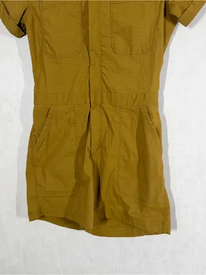 Title Nine Women’ Rosie Utility Romper Jumpsuit Ripstop Outdoor in Mustard XS thumbnail 4