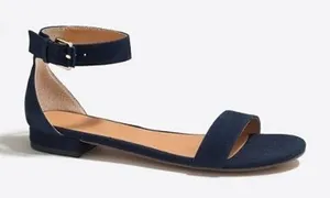J Crew Hadley Suede Ankle Strap Leather Sandals Size 8.5‎ Minimalist Classic thumbnail 1