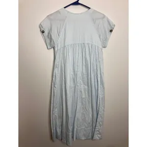 Isabel Marani Midi Dress Womens S Blue Excellent Cotton Button Front Pockets thumbnail 5