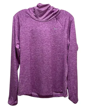 Nike Dri-Fit Running Top Long Sleeve Purple Heathered Women’s Size Medium thumbnail 1