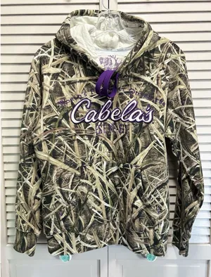 Cabelas Real Tree‎ Pullover Long Sleeve Hoodie Logo Graphic Size Sm Unisex thumbnail 1