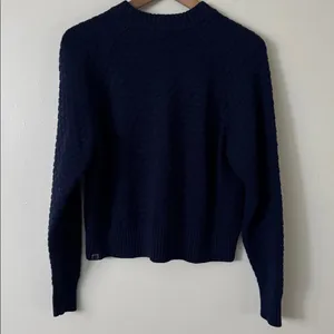 Lululemon 6 Texture Play Crewneck Cashmere Blend Sweater in Night Sea Blue thumbnail 7