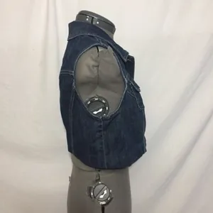 Christopher Banks Cropped Denim Vest Womens M Used thumbnail 7