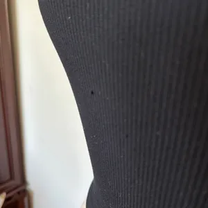 Suzette Solid Black Ribbed Halter Tank Top thumbnail 2