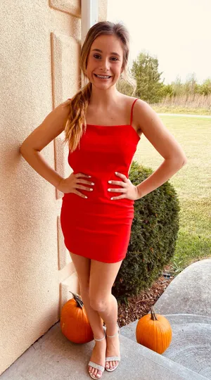 Short Red homecoming Dress That Ties In The Back thumbnail 1