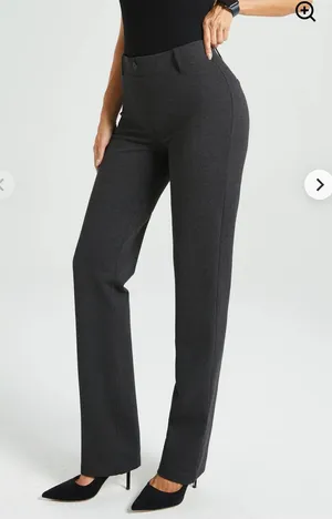Betabrand Classic Dress Pant Yoga Pant | Straight Charcoal Grey Pants XS petite thumbnail 1