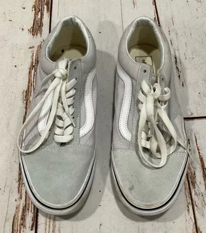 Vans Suede‎ And Canvas Light Grey And White Skate Shoes thumbnail 1