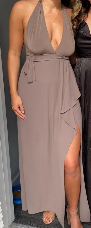 BCBGMAXAZRIA Tan Formal/ Prom Dress thumbnail 1