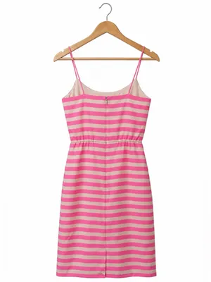 J.Crew pink beige horizontal striped Y2K preppy Barbiecore Ivy League NWT size 0 thumbnail 3