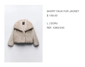 ZARA Faux Fur Coat thumbnail 2